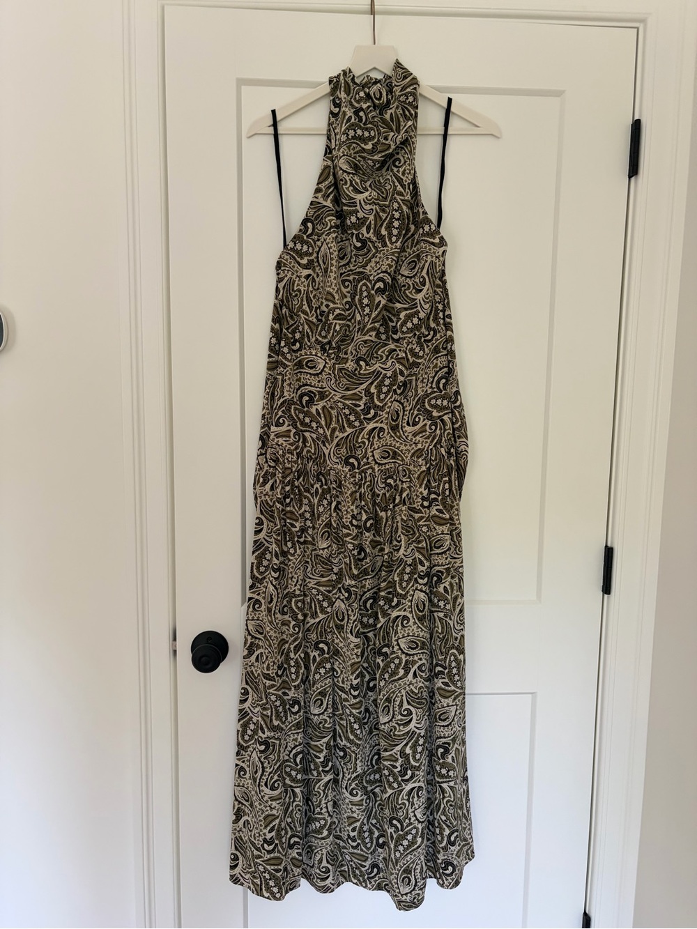 Matteau paisley print organic silk crepe de shine halter neck maxi dress